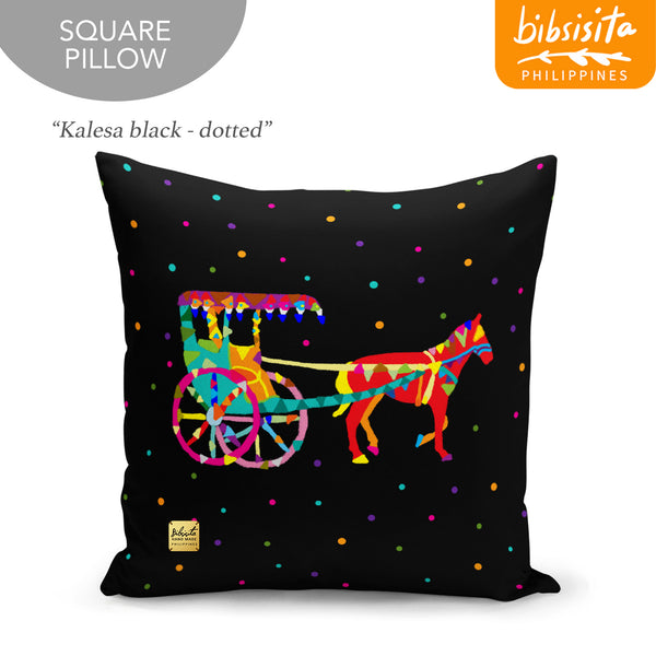 Bibsisita Pillow Case Square 20x20 - Kalesa Black - Dotted