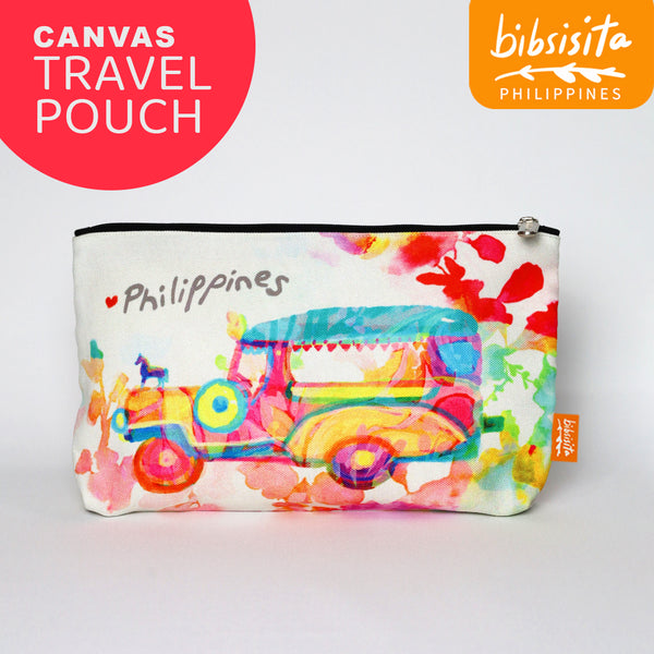 Bibsisita Canvas Travel Pouch - Pastel Jeepney