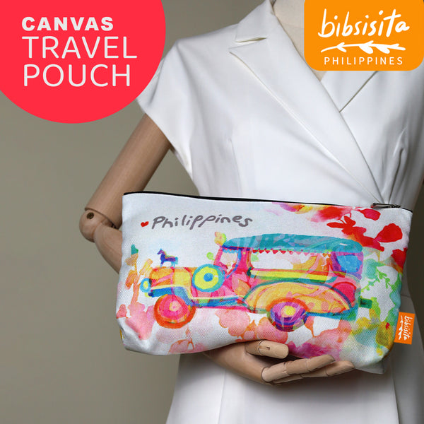 Bibsisita Canvas Travel Pouch - Pastel Jeepney