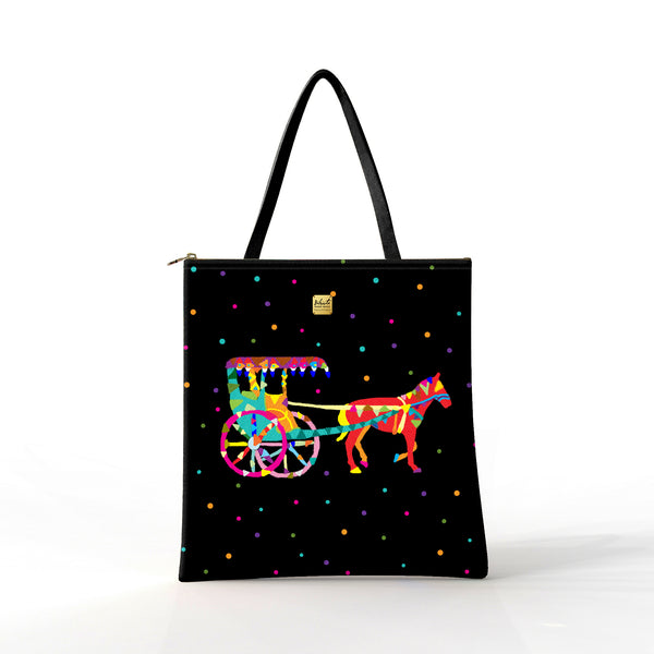 Bibsisita Tote Bag Velvet- Kalesa Black - Dotted