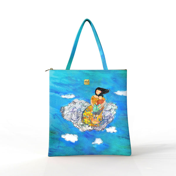 Bibsisita Tote Bag Velvet- Up with the Clouds