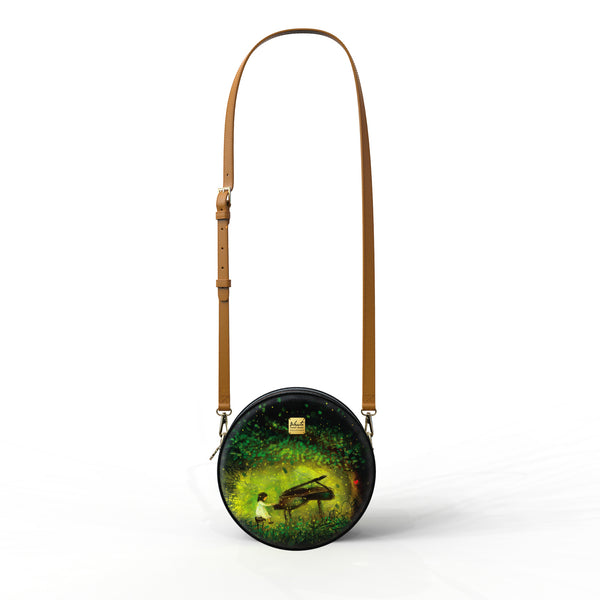 Bibsisita Round Bag Shoulder Bag - Magical Piano