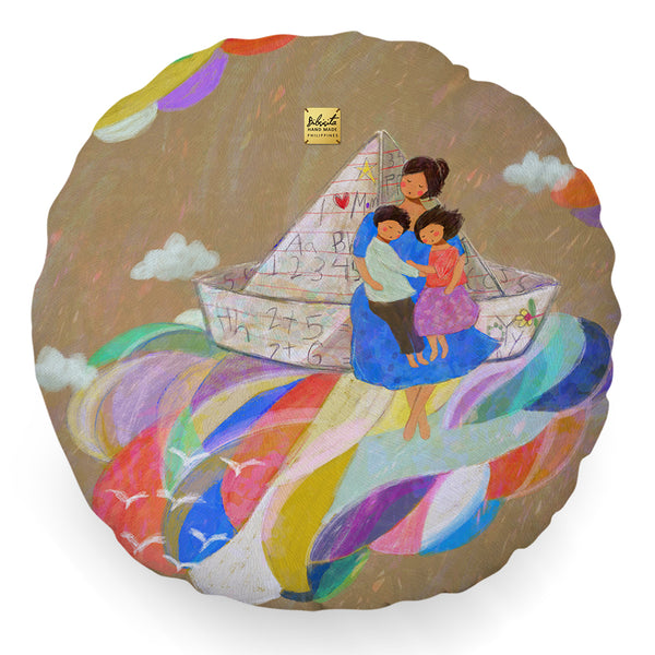 Bibsisita Pillow Round with Filler - Paper Boat