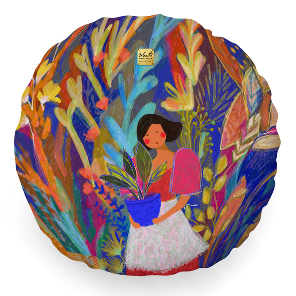 Bibsisita Pillow Round with Filler - Happiness