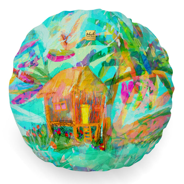 Bibsisita Pillow Round with Filler - Bahay Kubo
