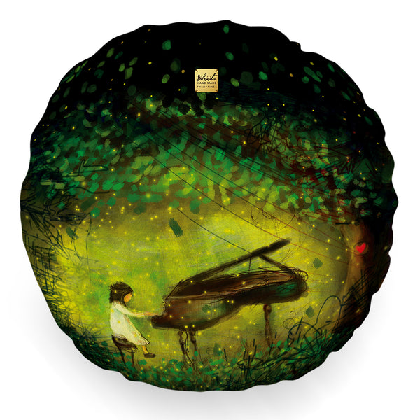 Bibsisita Pillow Round with Filler - Magical Piano