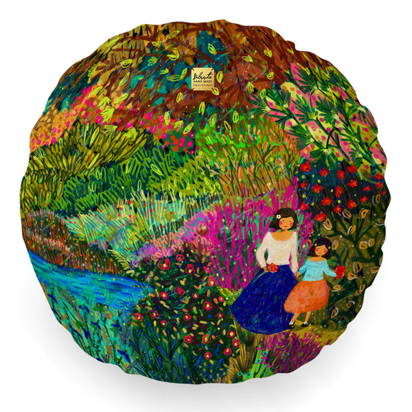 Bibsisita Pillow Round with Filler - Secret Garden