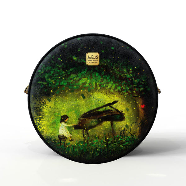 Bibsisita Round Bag Shoulder Bag - Magical Piano