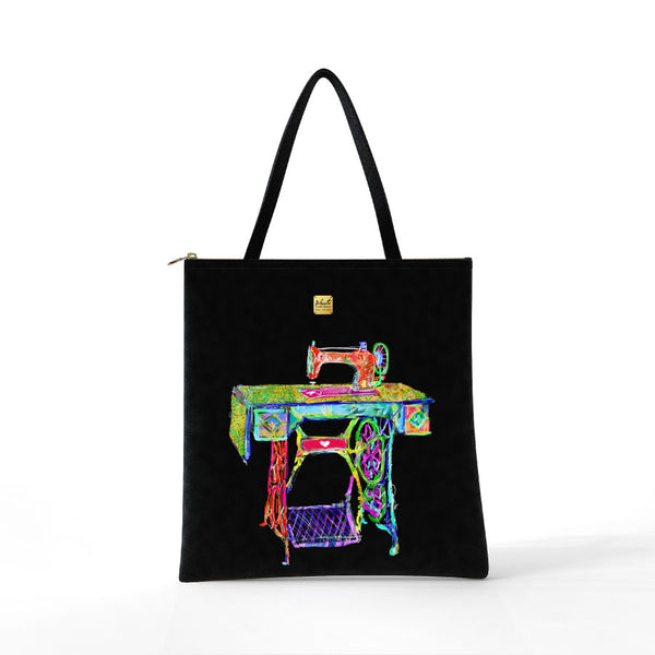 Bibsisita Tote Bag Velvet- Sewing Machine