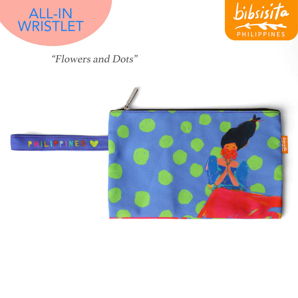 Bibsisita All-In Wristlet - Flowers and Dot