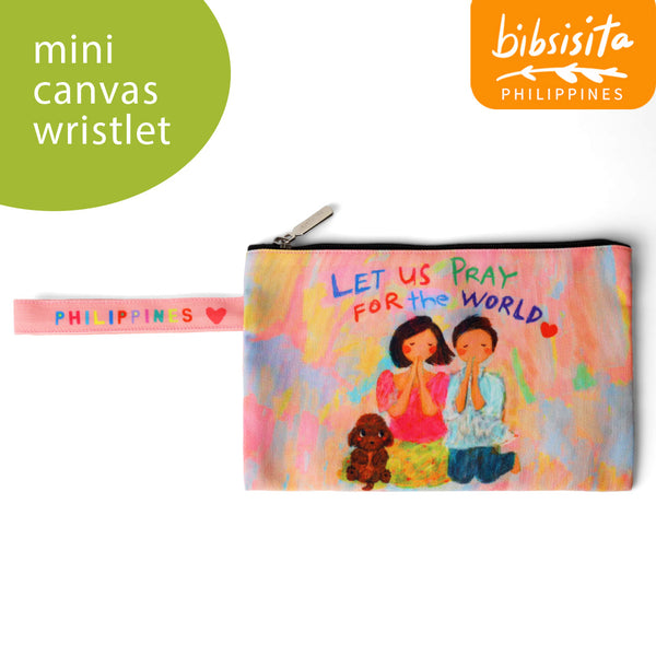 Bibsisita MINI CANVAS WRISTLET- PRAY FOR THE WORLD