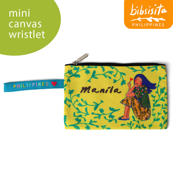 Bibsisita MINI CANVAS WRISTLET- MANILA HEART
