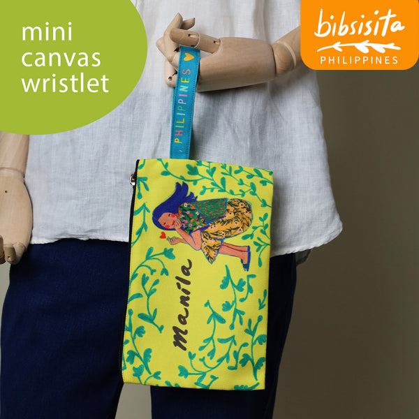 Bibsisita MINI CANVAS WRISTLET- MANILA HEART