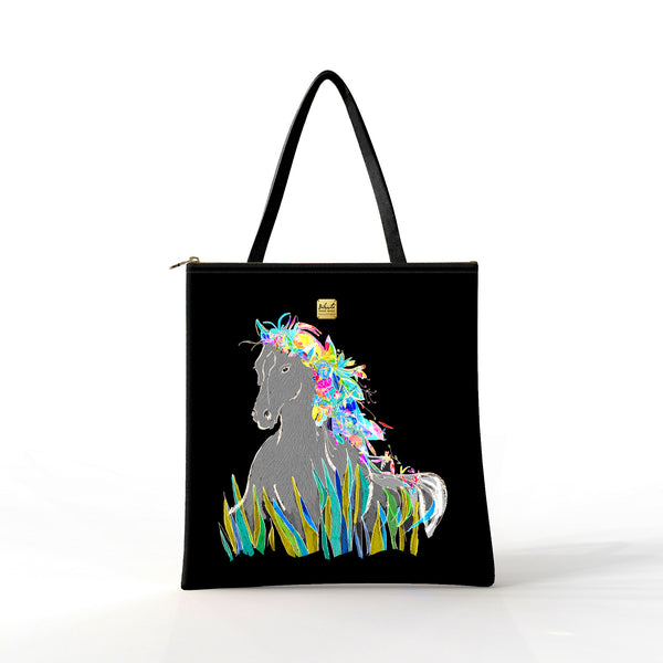 Bibsisita Tote Bag Velvet- Horse