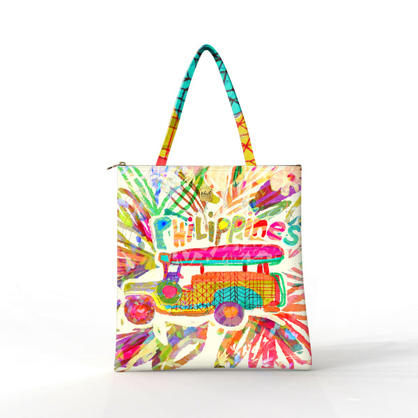 Bibsisita Tote Bag Velvet- Jeepney - Brown