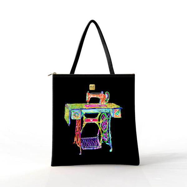 Bibsisita Tote Bag Velvet- Sewing Machine