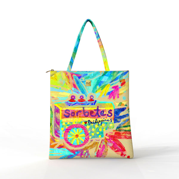 Bibsisita Tote Bag Velvet- Sorbetes - Brown